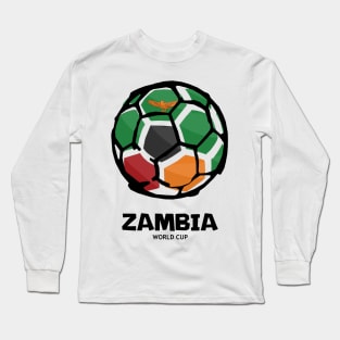 Zambia Football Country Flag Long Sleeve T-Shirt